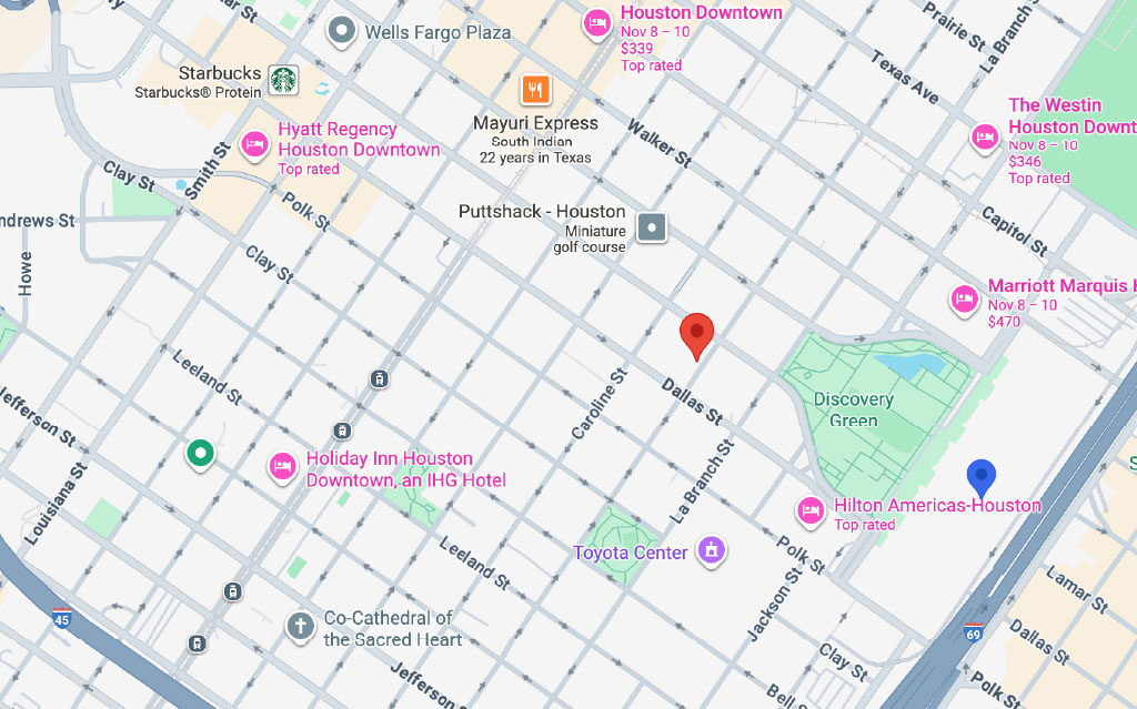 Four Seasons Hotel Houston map