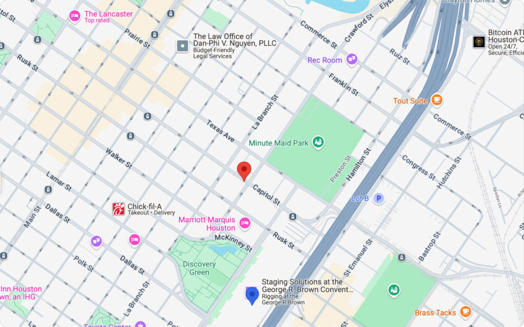 Hampton Inn Houston Downtown map